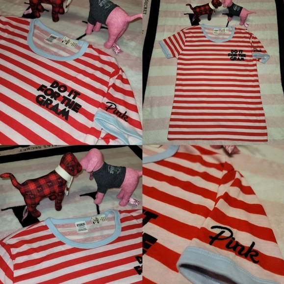 VS PINK "DO IT FOR THE GRAM" Tshirt Large NWT - Picture 1 of 9